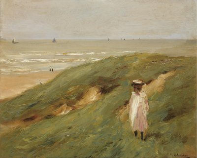 Duin bij Noordwijk met kind door Max Liebermann